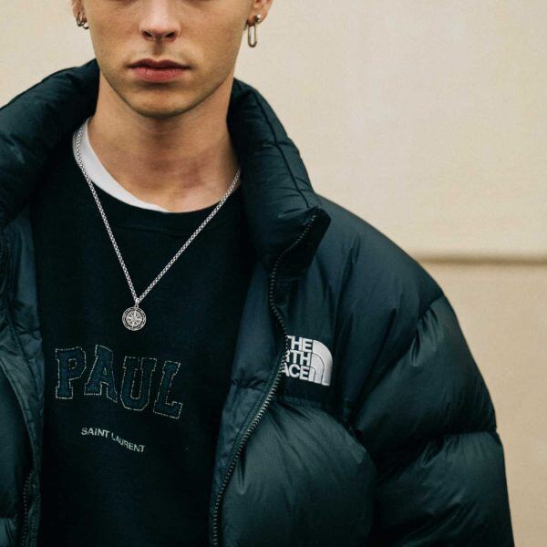 Collana Uomo Donna Con Ciondolo Bussola E Ancora In Argento 925 – Simbolo Di Viaggio E Avventura – YFN - 2