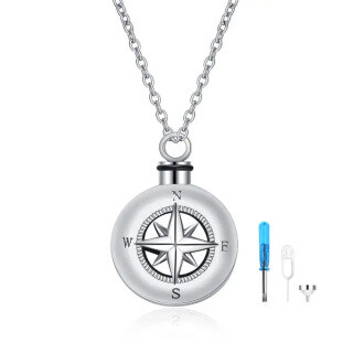 Sterling Silver Compass Urn Necklace for Ashes-52