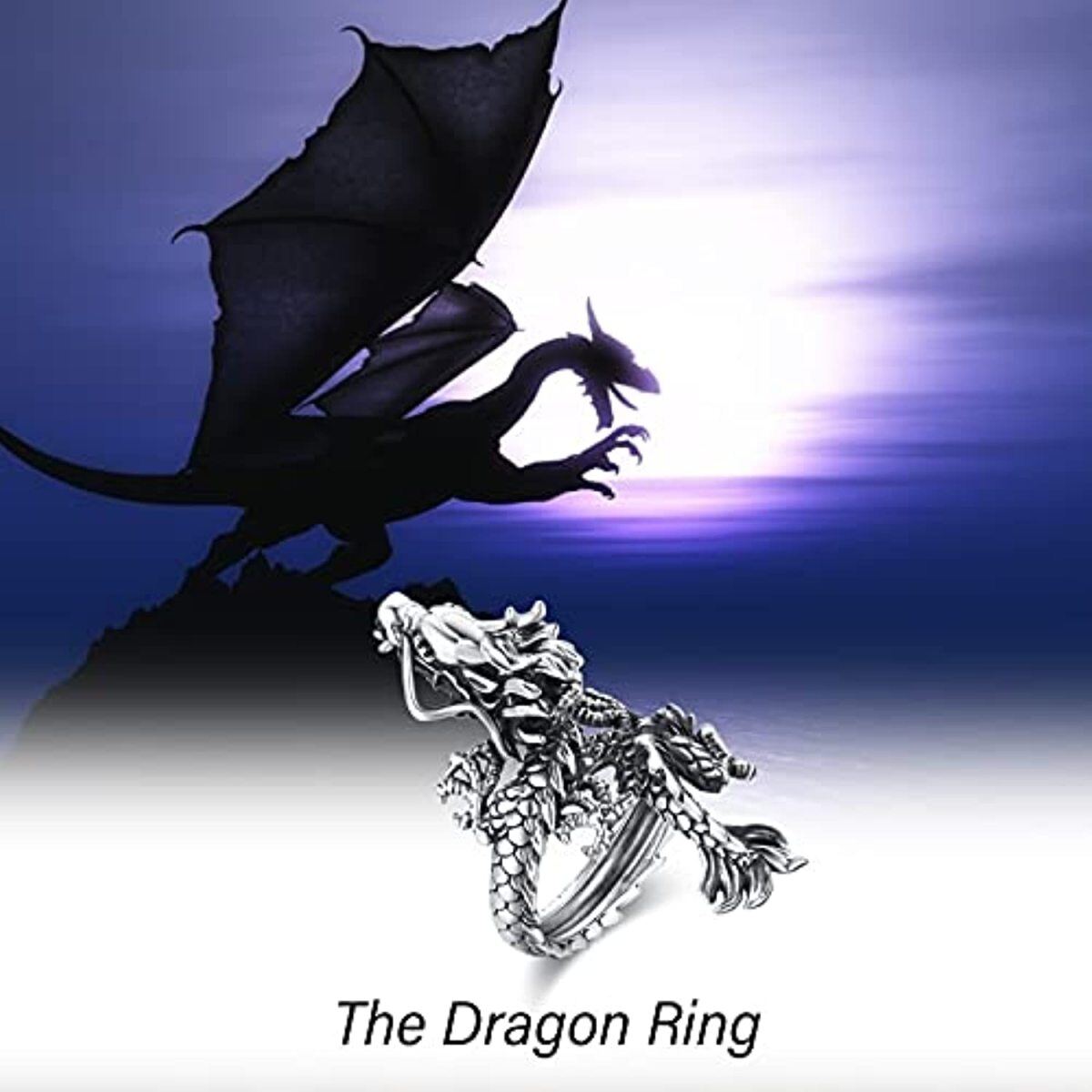 Sterling Silver Dragon Ring-6