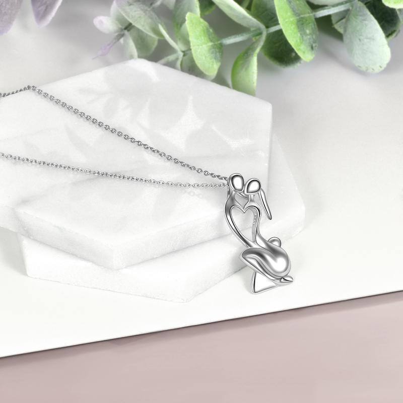 Sterling Silver Couple Pendant Necklace-3