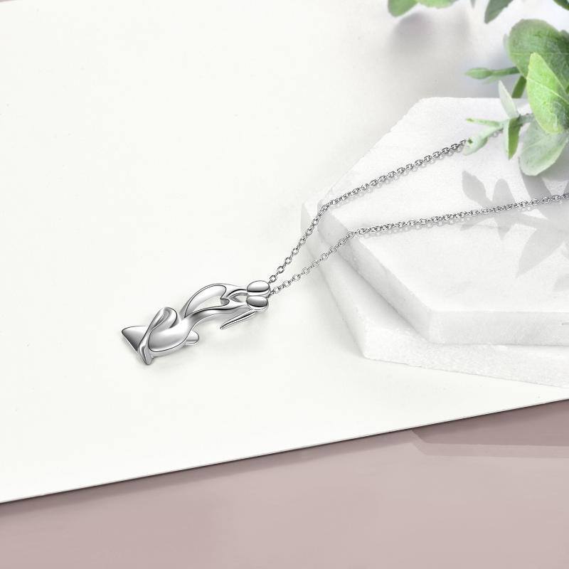 Sterling Silver Couple Pendant Necklace-4