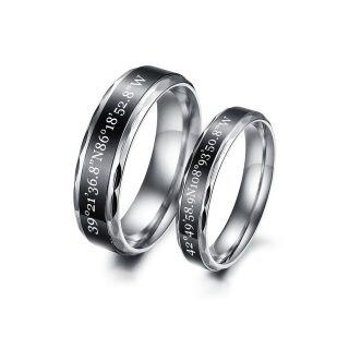 Sterling Silver Personalized Engraving Couple Rings-2