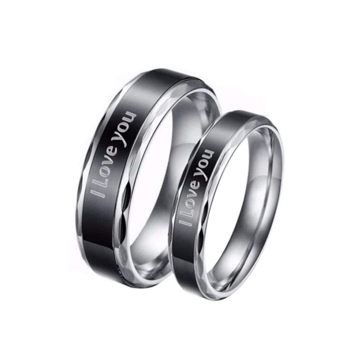 Anillos de pareja con grabado personalizado en plata de ley-6