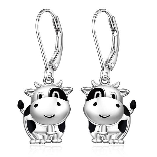 Orecchini a leva con campana di mucca in argento sterling