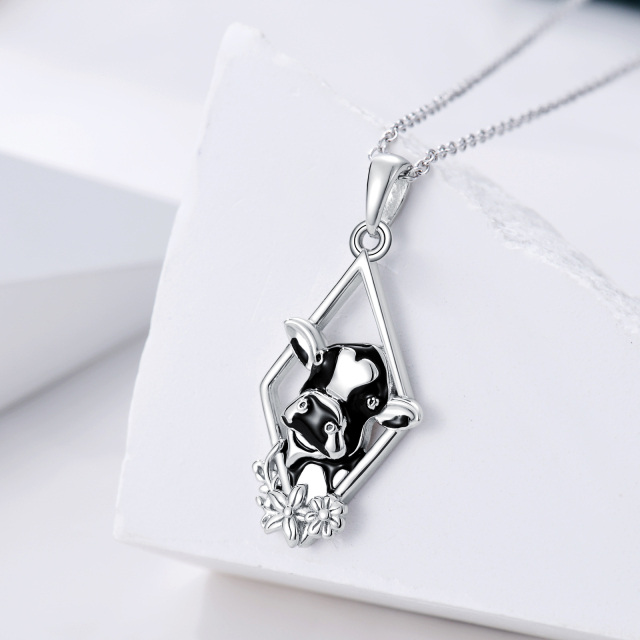 Collier en argent sterling avec pendentif en zircon cubique en forme de diamant de vache-4