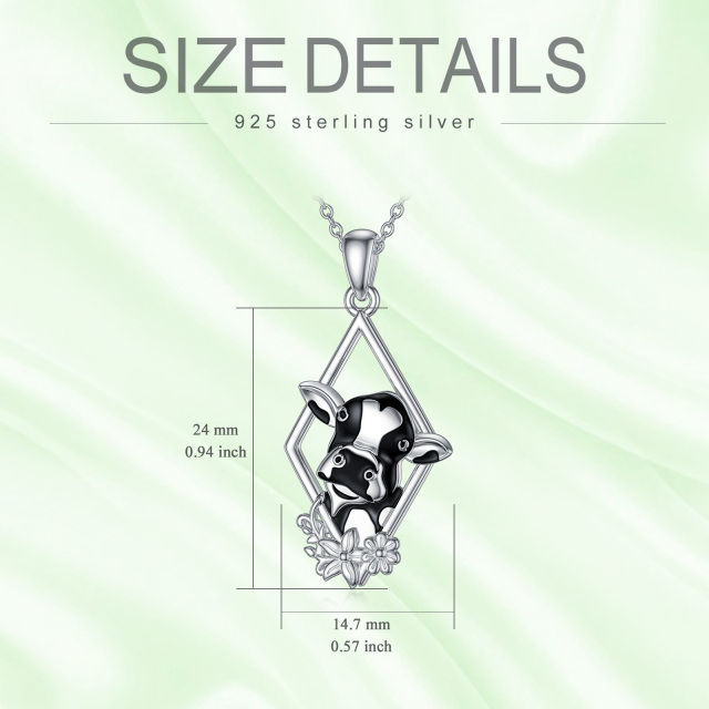 Sterling Silber Cubic Zirkonia Kuh Diamon Form Anhänger Halskette-6