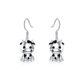 Sterling Silver Cow Drop Earrings-13