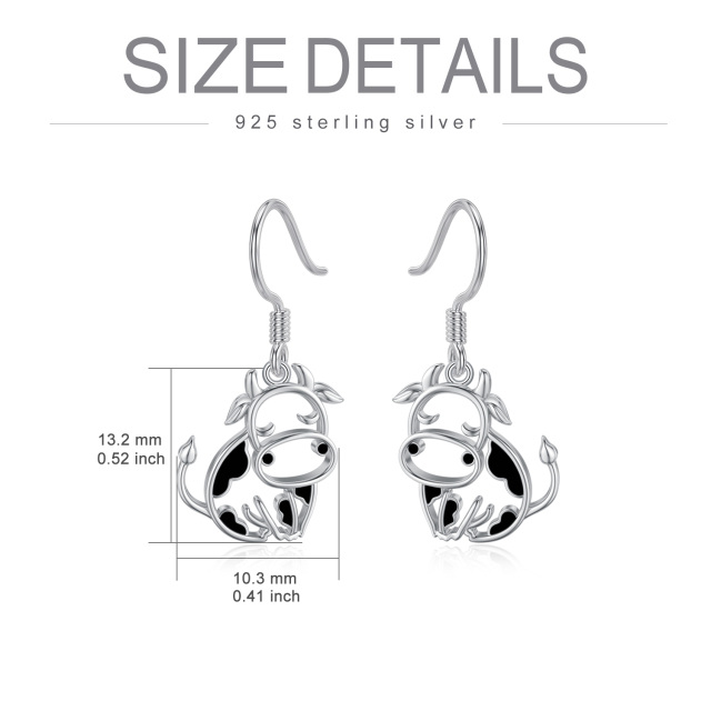 Orecchini a goccia di mucca in argento sterling-6