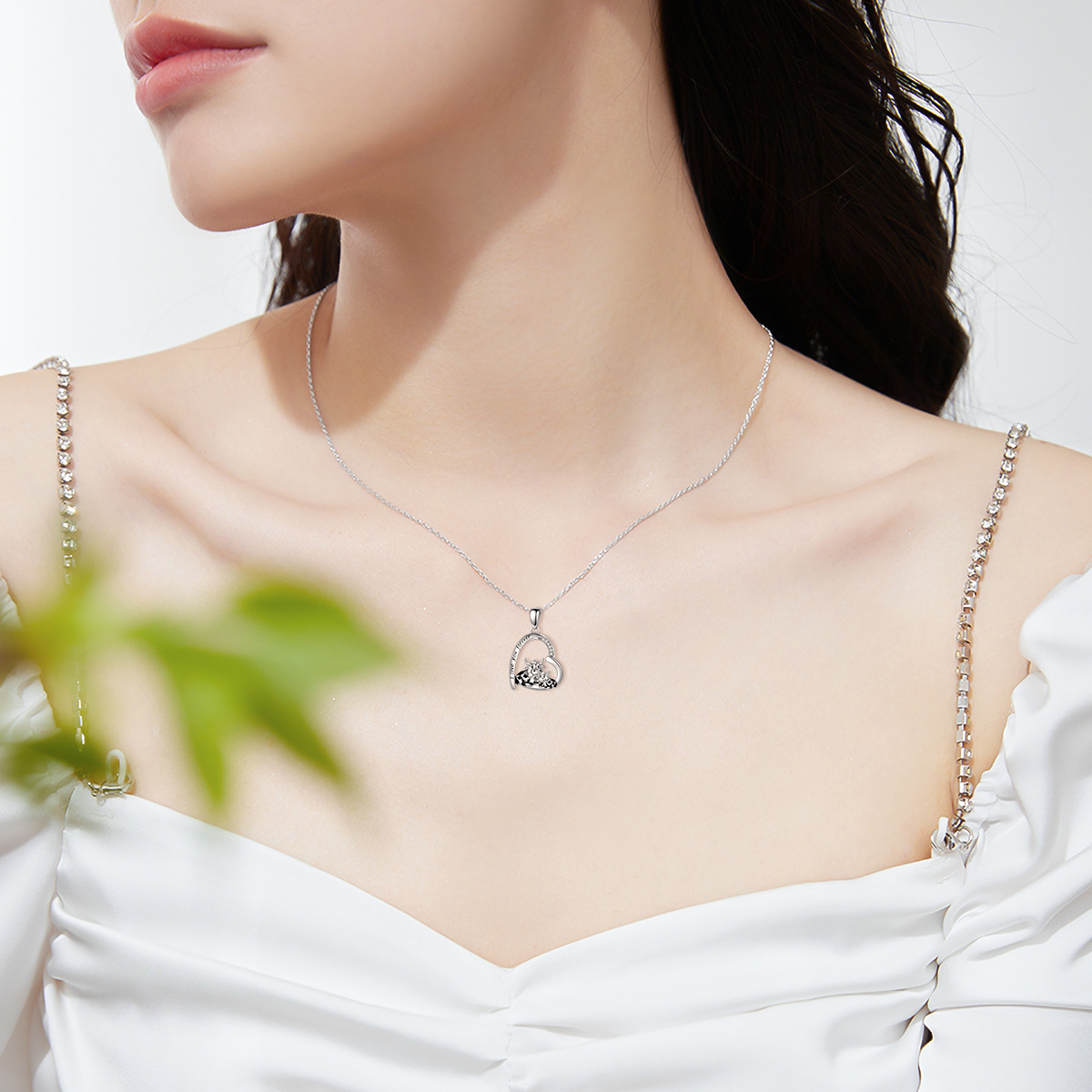 Collier en argent sterling avec pendentif en forme de coeur de vache et d'enfant gravé I Love You Forever (Je t'aime pour toujours)-2