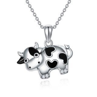 Sterling Silver Cow Pendant Necklace Gift for Girls-33