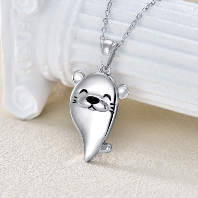 Sterling Silver Cow Pendant Necklace-5