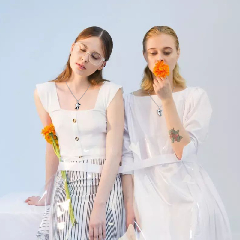 Sterling Silver Cow Pendant Necklace-7