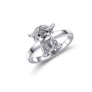 Sterling Silver Cow Ring-10