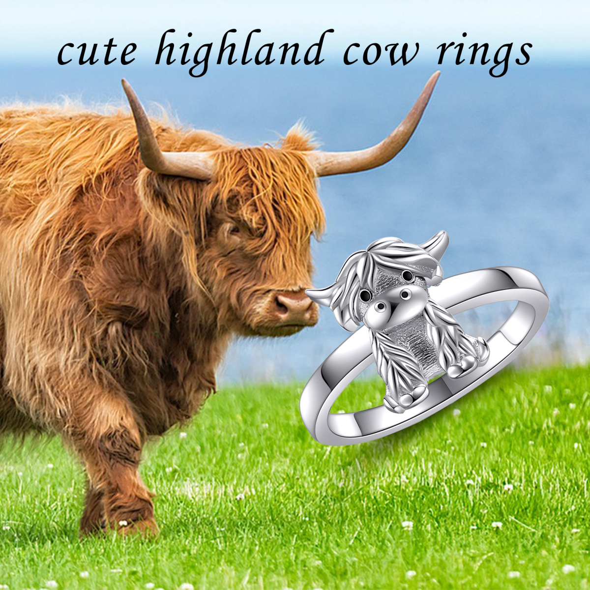 Sterling Silver Cow Ring-6