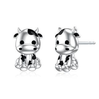 Sterling Silver Cow Stud Earrings-51