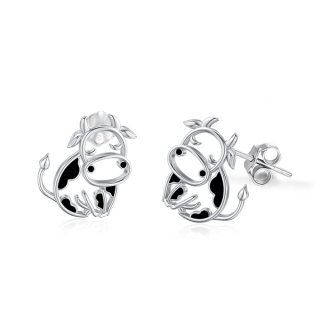 Sterling Silver Cow Stud Earrings-32