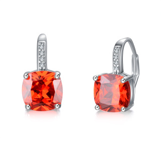Sterling Silver Created Oval Cut Birthstone Drop Dangle Women Leverback Earrings-50