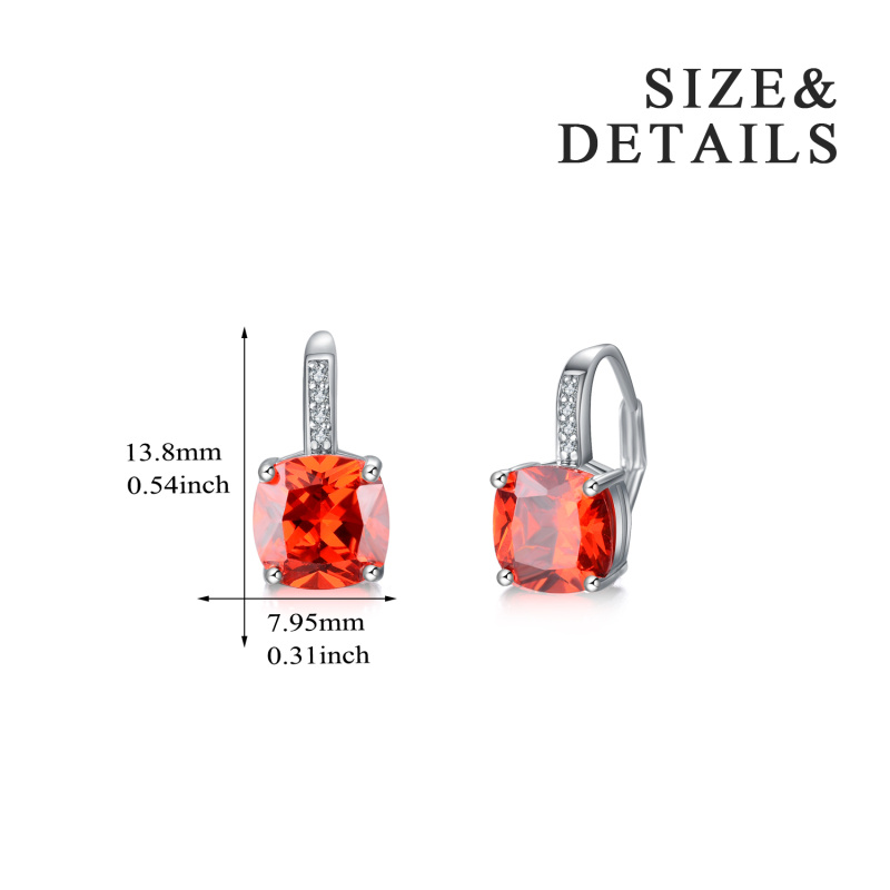 Kolczyki zwisające z kamieniem szlachetnym w szlifie owalnym, wykonane ze srebra próby 925, z zapięciem dźwigniowym-4