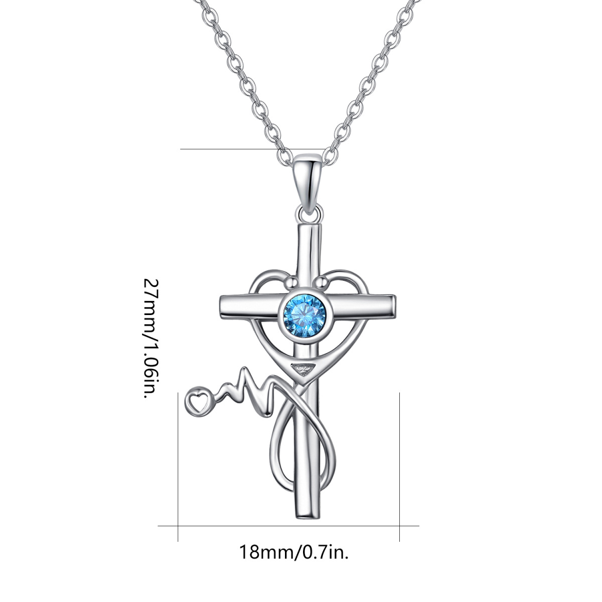 Collana a barre incrociate in argento sterling con zirconia cubica-6