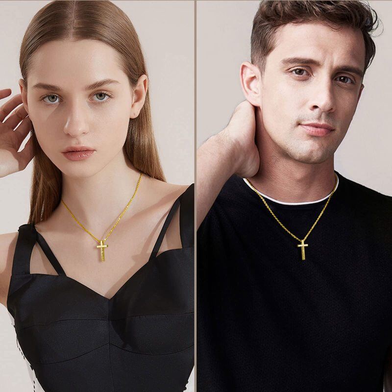 قلادة من الفضة الإسترلينية بتصميم شريط متقاطع محفور شخصيًا-2