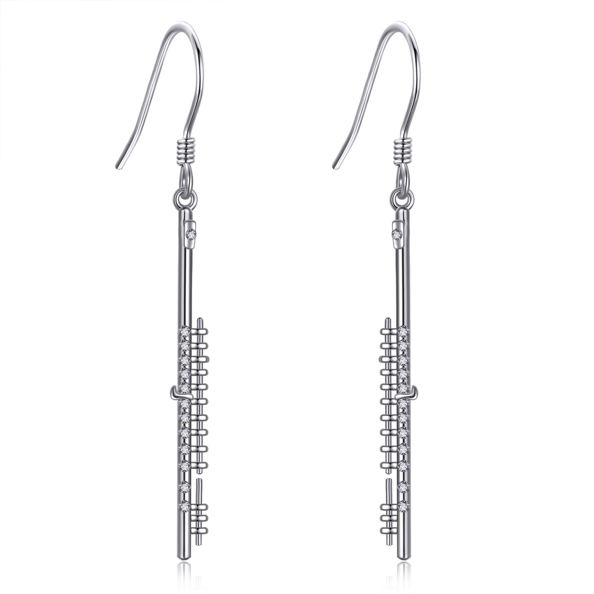 Boucles d'oreilles pendantes en argent sterling avec zircone cubique-1