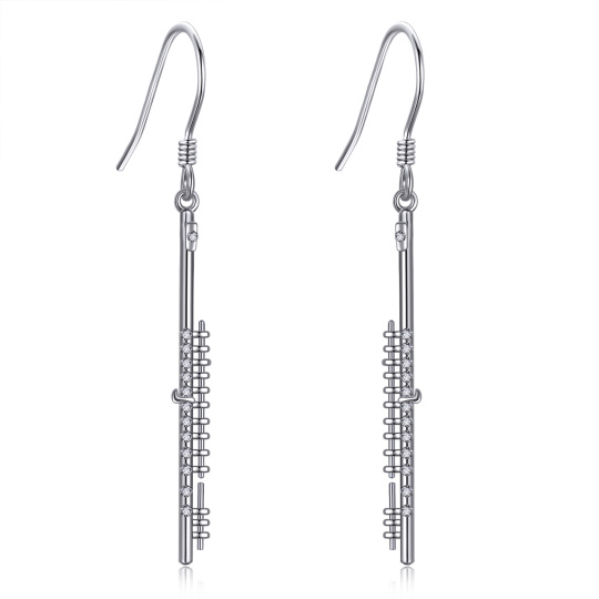 Sterling Silver Cubic Zirconia Cross Drop Earrings