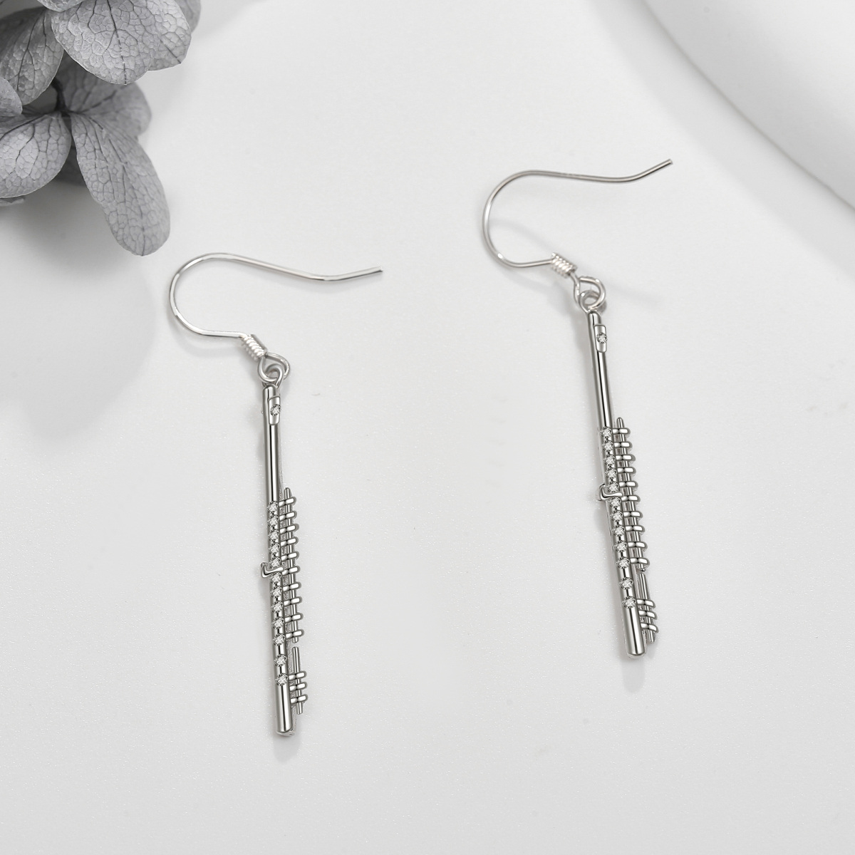 Boucles d'oreilles pendantes en argent sterling avec zircone cubique-3