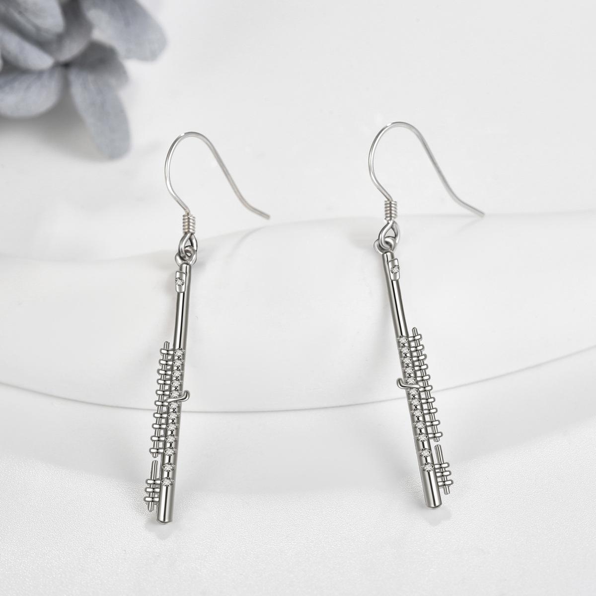 Boucles d'oreilles pendantes en argent sterling avec zircone cubique-4