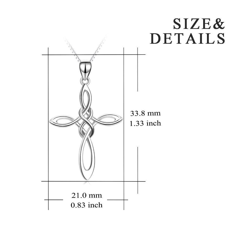 Sterling Silber Kreuz & Unendlichkeit Symbol Anhänger Halskette-5