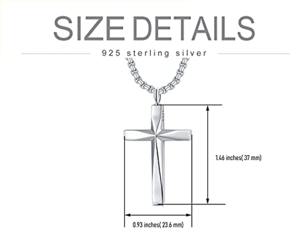 Urnenkette aus Sterlingsilber mit Kreuz und Unendlichkeitssymbol für die Asche mit eingraviertem Wort-7
