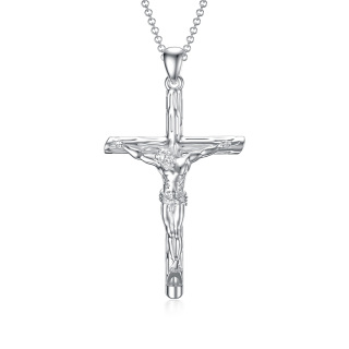 Sterling Silver Cross Jesus Crucifix Whistle Pendant Necklace for Men-5