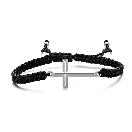 Sterling Silber Kreuz-Anhänger-Armband für Männer-1