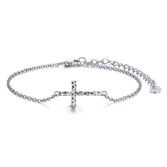 Sterling Silber Kreuz-Anhänger Armband