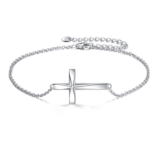 Sterling Silber Kreuz-Anhänger Armband