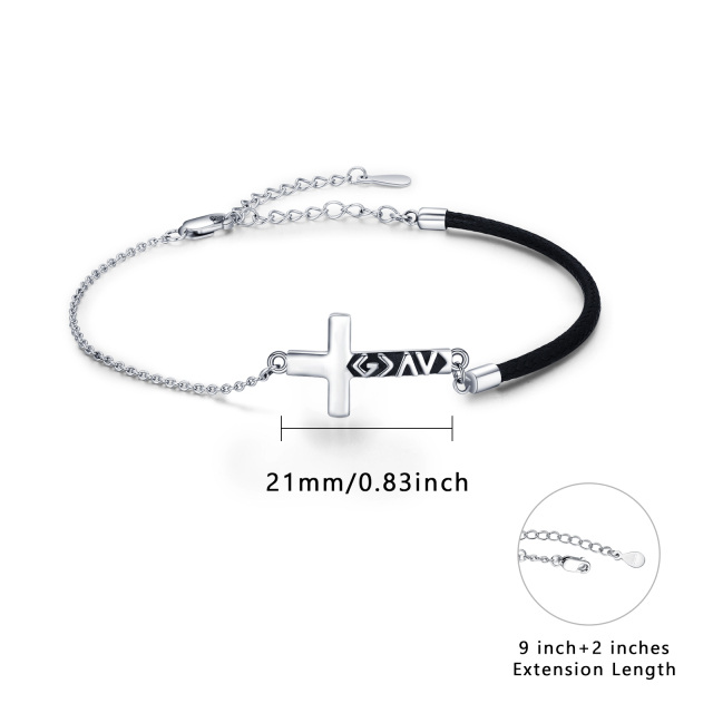 Armband mit Kreuzanhänger aus Sterlingsilber mit Zirkonia-5