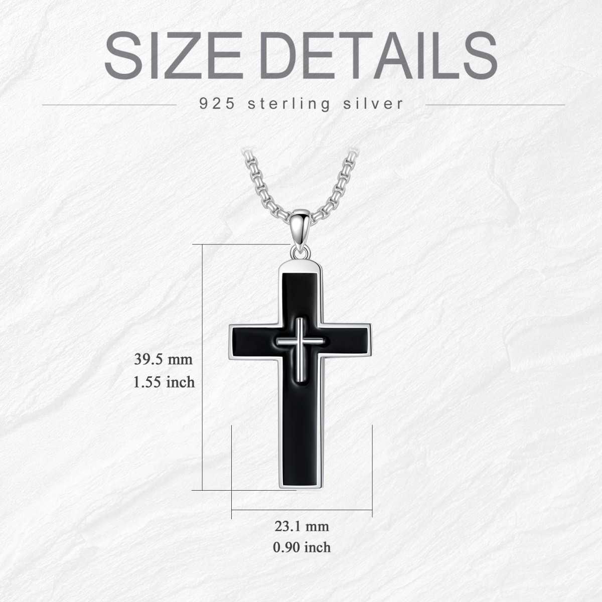 Sterling Silber Kreuz-Anhänger Halskette für Männer-6