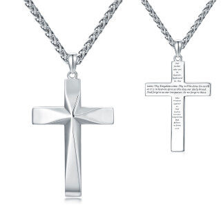 Sterling Silver Cross Pendant Necklace for Men-60
