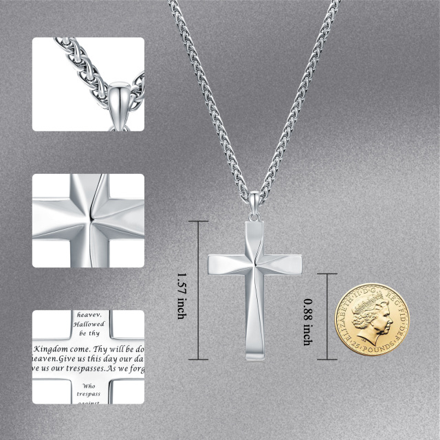 Sterling Silver Cross Pendant Necklace for Men-6