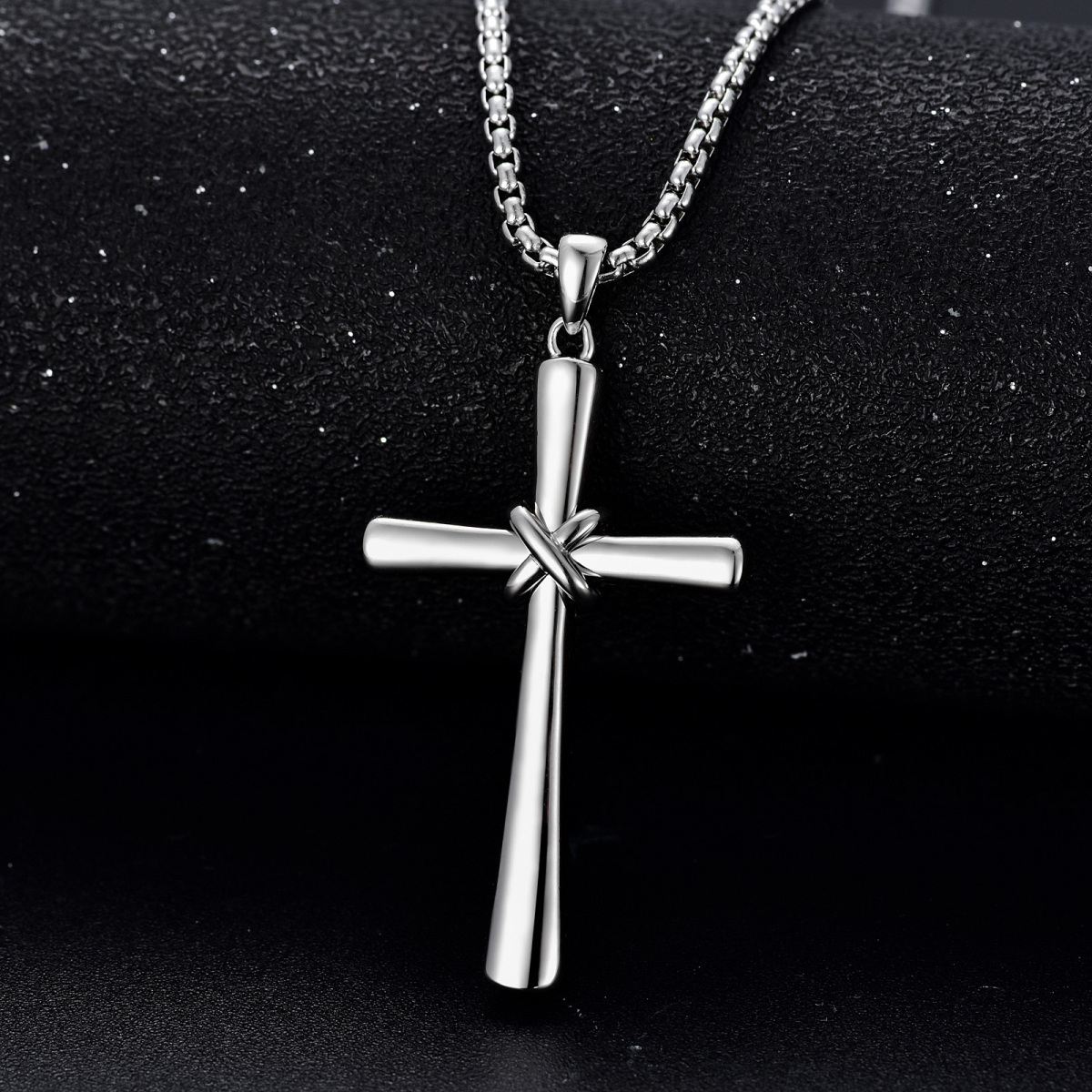 Sterling Silver Cross Pendant Necklace for Men-3