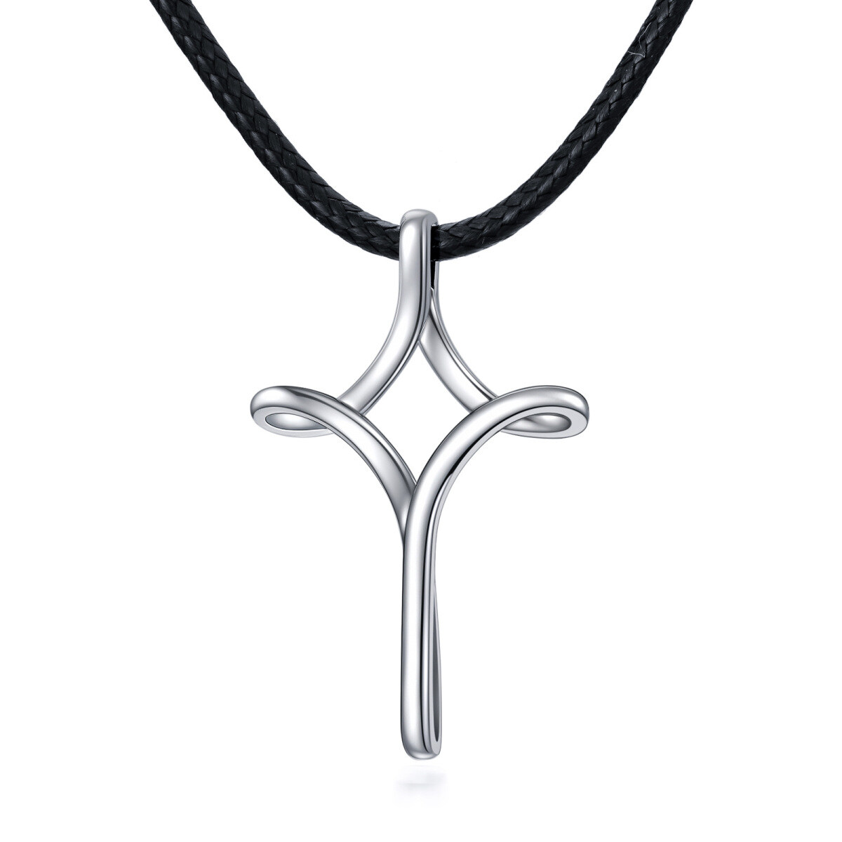 Collier en argent sterling avec pendentif en forme de croix pour hommes-1