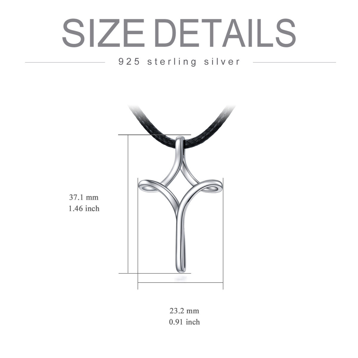 Sterling Silber Kreuz-Anhänger Halskette für Männer-4