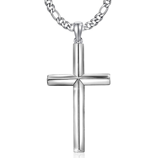 Collana con ciondolo a forma di croce in argento sterling per uomo