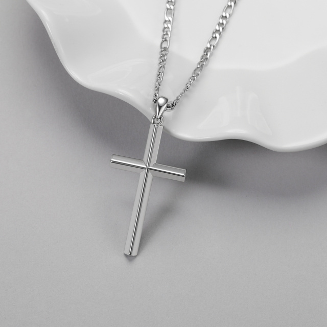 Collier pendentif croix en argent sterling pour hommes-2