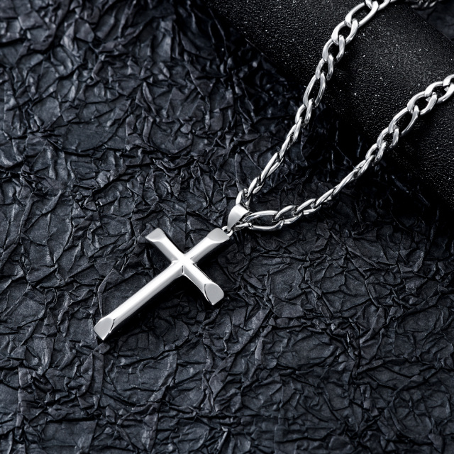 Sterling Silver Cross Pendant Necklace for Men-5