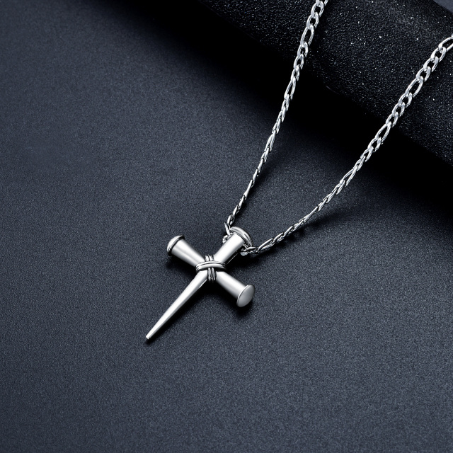 Sterling Silver Cross Pendant Necklace for Men-4