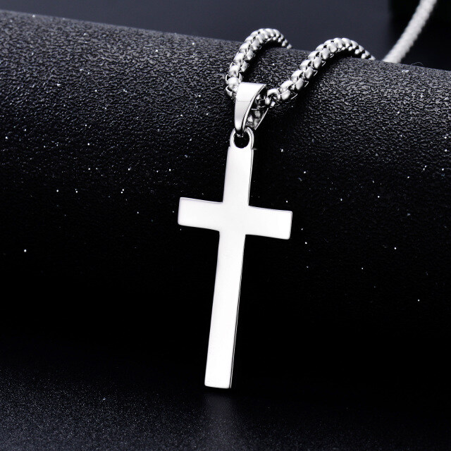 Collier en argent sterling avec pendentif en forme de croix pour hommes-3