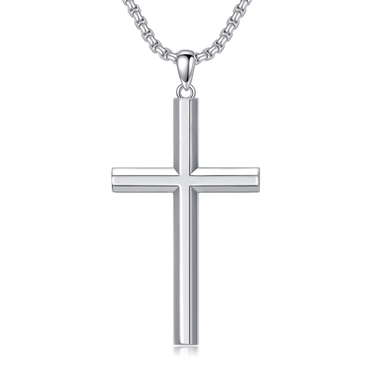 Sterling Silver Cross Pendant Necklace for Men-1