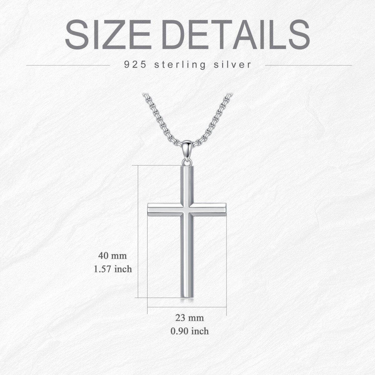 Sterling Silver Cross Pendant Necklace for Men-3