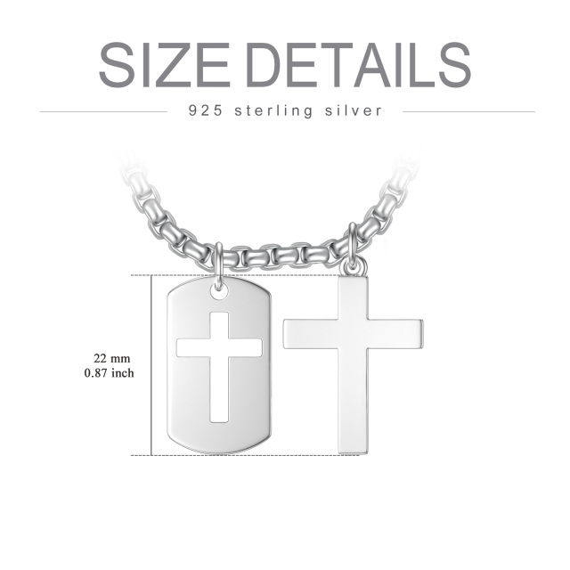 Collier en argent sterling avec pendentif en forme de croix pour hommes-6