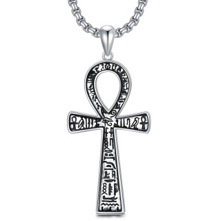 Sterling Silver Cross Pendant Necklace for Men-4